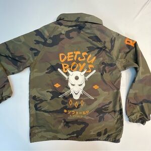 KINFOLD Detsu Boys Coach Jacket Camo Streetwear Mens XS Windbreaker NWOT